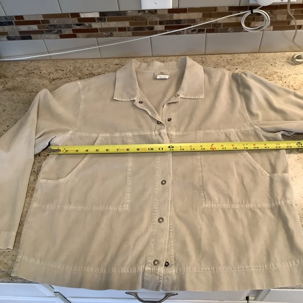 Hot Cotton by Marc Ware Lightweight Corduroy Tan/Gray Utility Jacket Size Medium